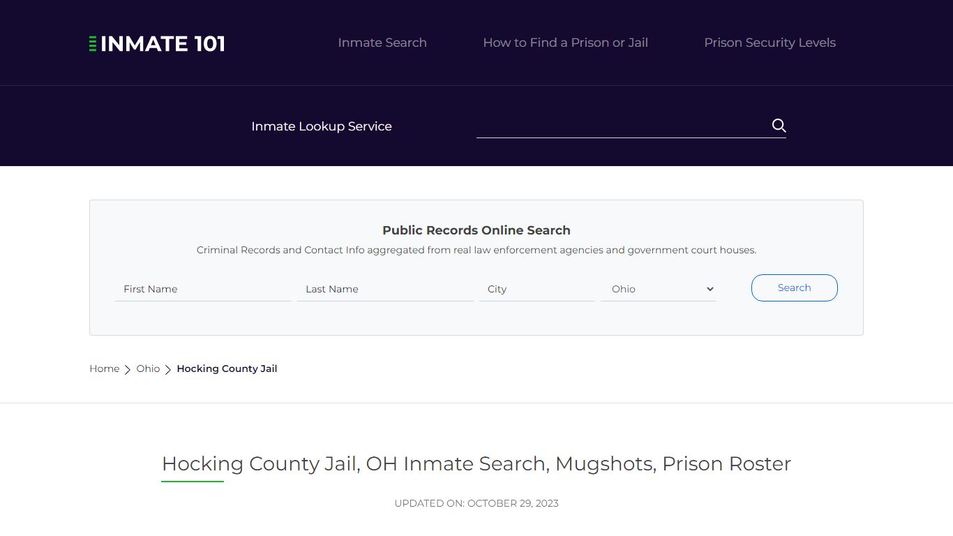 Hocking County Jail, OH Inmate Search, Mugshots, Prison Roster