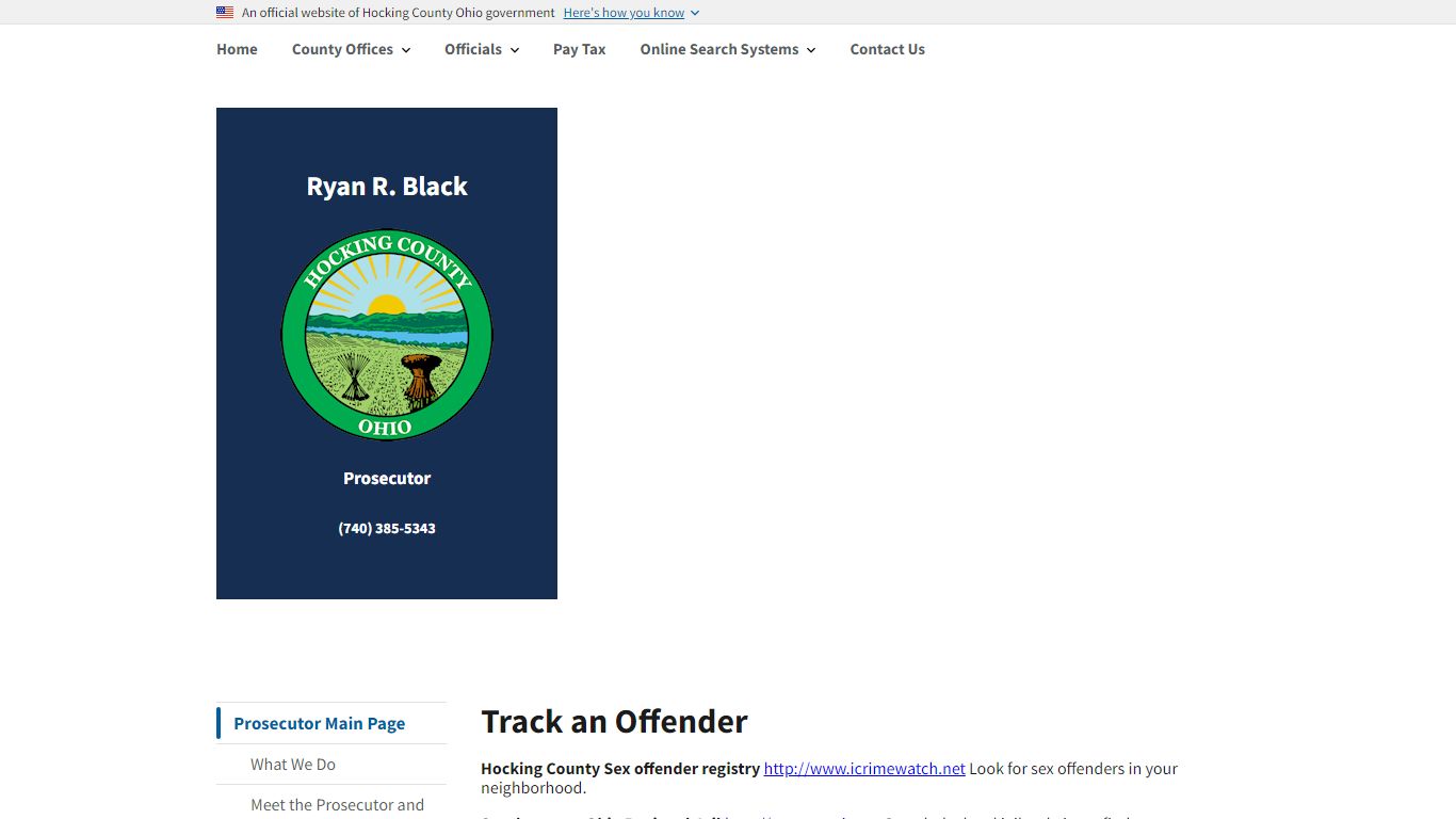 Track an Offender | Hocking County