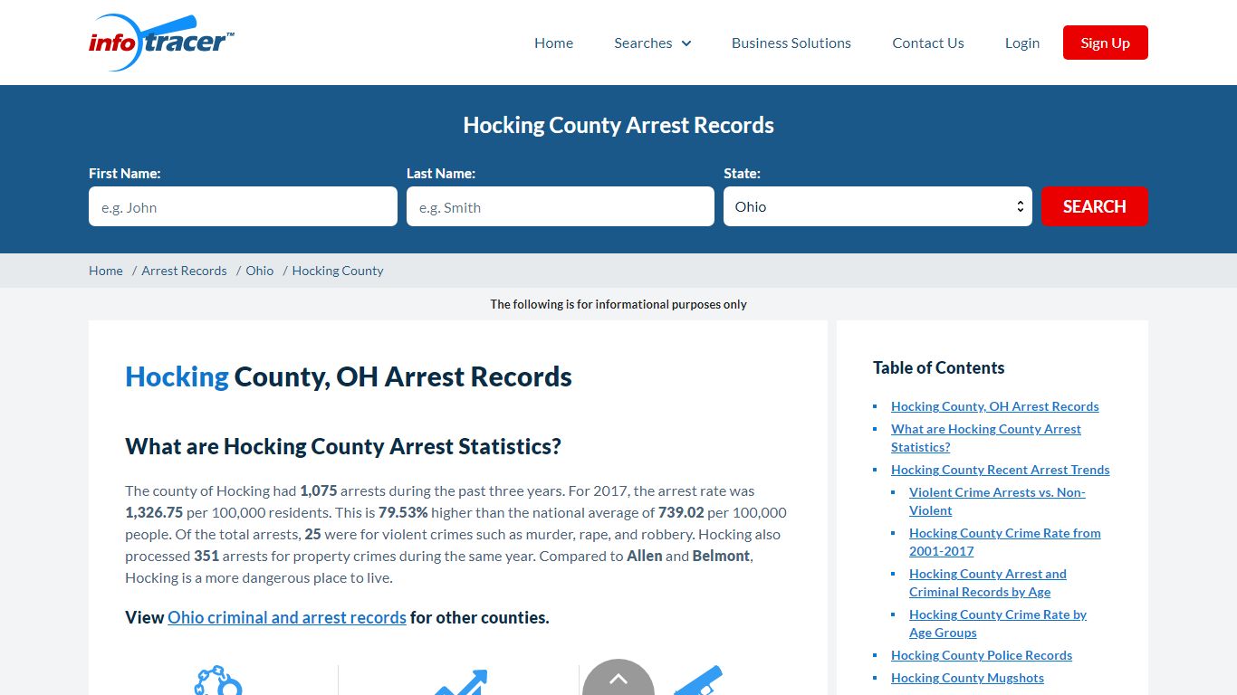 Hocking County, OH Arrests, Mugshots & Jail Records - InfoTracer